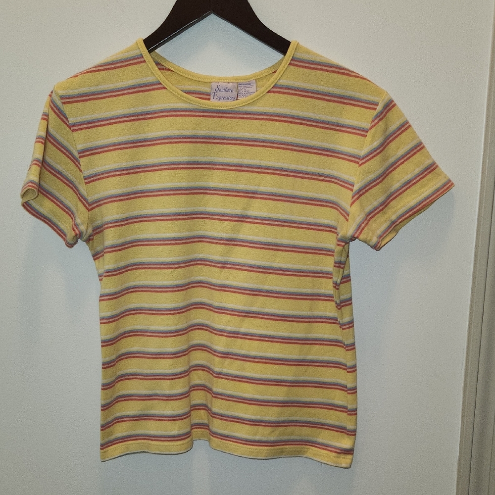 90s Southern Expressions Striped Tee Size Small Vintage
